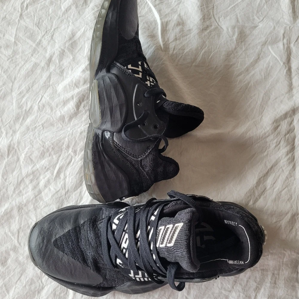 Adidas Harden V-4 Black and White Athletic Sneakers Size 6.5